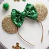 Novo adereço de cabeça para festival irlandês Faixa de cabeça de cor sólida de São Patrício Faixa de cabeça clássica com nó de laço do Mickey