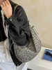 Bolso de Hombro Vintage con Estampado de Estrella y Leopardo, Nuevo Estilo Otoño, Bolso de Mano Versátil Casual de Gran Capacidad para Viajes y Estudiantes