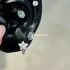 Pendientes con Forma de Estrella de Ocho Corazones y Ocho Flechas Incrustados de Diamantes, Diseño Lindo y Único, Súper Brillantes, Pinzas para Orejas Versátiles y Modernas