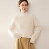 Cárdigan de Cachemira de Otoño e Invierno para Mujer de Cuello Alto Grueso de Siete Agujas Doble Hebra Cable Ropa de Punto Básica Casual Retro