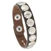 HYP Pulseira de Couro Redonda com Rebites Punk Moderna Gótica Botão de Pressão Ajustável Pulseira de Couro para Casal