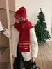 Set de bufanda JM Estilo Fair Isle de Invierno para Mujer, Mezcla de Lana Coreana, Cálido, Suave y Versátil, Moda Coreana