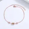 Pulsera de Amistad de Plata de Ley S925 Chapada en Oro Rosa de 18 Quilates con Forma de Cintura Pequeña para Mujer, Estilo Ins, Estudiante, Joyería Simple Japonesa y Coreana al por Mayor
