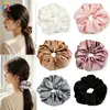 Goma para el pelo satinada estilo coreano, color liso, tamaño grande, alta elasticidad, estilo francés, accesorio para el pelo elegante y de alta gama, venta al por mayor