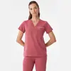 Uniforme de manga curta elástico multicolorido para médicas e enfermeiras, adequado para uso em salas de cirurgia, salões de beleza e clínicas odontológicas