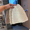 Sombrero de punto calado artístico versátil hecho a mano estilo coreano para mujer, adecuado para primavera y otoño, circunferencia de cabeza grande, hace que la cara se vea más pequeña, sombrero de lana vintage