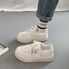 Zapatos Populares con Panel de Malla para Mujer 2024 Primavera y Verano Nueva Moda Versátiles de Suela Gruesa Blancos Modernos Transpirables Deportivos Casuales