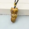 Colgante de Calavera de Ojo de Tigre Natural Pixiu para Hombres y Mujeres, Hebilla de Seguridad Buda Guanyin Colgante de Zorro Joyería