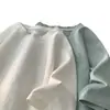 Absorción de Humedad Secado Rápido Camiseta de Lino de Manga Corta para Hombre Verano Fina Seda de Hielo Manga Media Holgada Oversize Ropa de Algodón y Lino