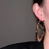 Brincos de Argola Grandes Estampados de Leopardo Geométrico Retro Hey Tao Estilo Nicho Exagerado Elegante Estilo Irmã Brincos Sexy