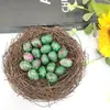 Cristal Natural Transfronterizo Mini 2cm Adornos de Huevo de Pájaro Ágata Jade Huevo de Mineral de Amoy Decoración de Huevo de Pascua