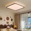 Lámpara de Techo Estilo Medieval con Veta de Madera de Nogal para Sala de Estar, Luz LED de Espectro Completo para Protección Ocular, Minimalista Moderna para Dormitorio Principal y Comedor