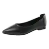 Zapatos planos cómodos de piel suave para mujeres profesionales, nuevo estilo otoño 2026, sin cordones, punta fina, suela blanda, zapatos de trabajo, zapatos de oficina de piel