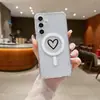 Funda de Teléfono Magnética Adecuada para Samsung S26Ultra con Líneas y Corazones S24 Dos en Uno A16 Dura A56 Funda Protectora S25