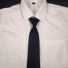Direto da fábrica gravata masculina de poliéster seda preto e vermelho twill sem nós 8cm preguiçosa cor sólida gravata zíper atacado