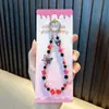 Llavero Colgante Cadena Mariposa Aleación con Perlas Universal para Funda de Teléfono Móvil Correa de Teléfono Móvil Regalo Pequeño para Mejor Amiga Venta al por Mayor