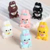 Figuritas de Conejo con Lazo de Dibujos Animados de Resina, Accesorios para Manualidades, Decoración de Escritorio para Paisajes en Miniatura, Adornos Pequeños