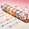 Cinta Washi Japonesa Personalizada para Journaling, Pegatinas Decorativas, Cinta de Paisaje, Pegatinas de Dibujos Animados para Journaling, Set de Pegatinas de Flores y Plantas