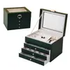 Caja de Almacenamiento de Joyería Personalizada con Tapa Transparente, Gran Capacidad Estilo Cajón de Cuatro Niveles, Caja de Almacenamiento de Adornos a Prueba de Polvo y Golpes
