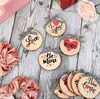 Venta Directa de Fábrica Color Madera Redondas Virutas de Madera Decoración Anillo Anual Virutas de Madera de Pino Tronco Virutas de Madera Pintadas a Mano Accesorios para Disparar para Niños