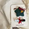 Nueva Serie Navideña Estrella Roja y Verde Lazo Pasador para el Cabello Infantil Pinza Lateral Pinza para el Flequillo