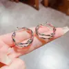 Pendientes de Aro Doble Metálicos Geométricos Estilo Coreano para Mujer, Diseño de Nicho, Pendientes Populares de Aguja Plateada, Pendientes Versátiles