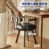 Silla para Computadora de Casa, Silla de Oficina Cómoda, Silla de Ocio Sedentario, Asiento Giratorio para Dormitorio, Silla de Escritorio de Madera Maciza, Silla con Respaldo