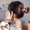 Diadema con diseño de flores de estilo coreano para niña, banda para el pelo color té con leche, tocado de cola de caballo para niña pequeña