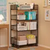 Estantería de pie para libros, Estante de almacenamiento de varios niveles móvil para libros con ruedas, Carrito pequeño, Librería de oficina