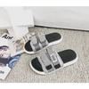 Pantuflas de Verano Modernas de Moda Casual Versátiles para Exteriores Doble Hebilla Suela Suave Velcro Estilo Pareja Diseño de una Sola Pieza