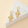 Diseño de Moda Coreano Pendientes Huecos de Corazón para Mujer Celebridad de Internet Temperamento Patrón Retro Pendientes de Cruz Accesorios para Orejas