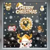 Decoraciones Navideñas Ciervo Dorado Muñeco de Nieve Pegatinas Electrostáticas Suministros para Fiesta Navideña Guirnalda Cálida de Iglú Pegatinas para Ventana