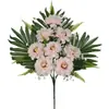 Flores peônias artificiais em formato de leque de 8 cabeças mais vendidas internacionalmente para decoração de casamento, flores de seda para arranjo doméstico e arte floral