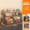 Prateleira de armazenamento para mesa de jantar e bancada, prateleira de armazenamento multifuncional em camadas para lanches, xícaras de chá e sachês de chá, organizador retrátil