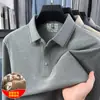 Camiseta de Manga Larga para Hombre Solapa Papá Otoño Invierno Manga Larga Casual Holgada Camisa POLO Capa Base Superior Hombres