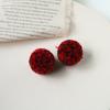 Corta la bola color negro punto bola de lana accesorios de primavera e invierno DIY hechos a mano aretes liga para el cabello pinza para el cabello material al por mayor