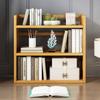 Estante de mesa simples de madeira, prateleira de armazenamento multicamadas, prateleira de armazenamento de biblioteca, decoração de casa, estante multicamadas de madeira maciça de piso