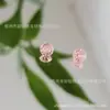 Aretes de Macarrón Cortado con Engranaje y Circonita para el Trabajo y Citas, Versátiles para Chicas Dulces, Artesanía Fina de Wuzhou, Color Fuego Completo