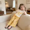 Conjunto de Pantalones Anchos a Cuadros Finos de Corte Holgado con Estilo para Niñas, Conjunto Casual de Dos Piezas de Manga Corta a la Moda para Bebé 2026