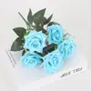 Nuevas 7 Canciones del Mar Manojos de Cuernos de Rosa Decoración Romántica de Paisaje para Bodas en Casa Flores Artificiales Al por Mayor
