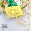 Nueva Marcación Láser Feliz Navidad Decoración de Pastel para Hornear Fiesta de Navidad Tarjeta de Pastel Acrílica