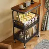 Carrito de Bocadillos Estante de Almacenamiento de Pie Multicapa Cocina Sala de Estar Organización Móvil Estante de Almacenamiento para Libros y Juguetes de Bebés y Niños