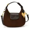 Bolsa de ombro feminina 2026, camurça sob o braço, luxo leve, outono, em formato de coração, novo estilo fashion, bolsa de mão simples, transversal