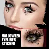 Pegatinas de Delineador de Ojos Halloween Eelhoe Transfronterizas Moda de Terror Ojos de Murciélago Araña Delineador de Ojos Herramientas de Maquillaje para Fiesta