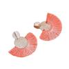 Nuevos Aretes Transfronterizos Aretes de Estilo Bohemio Europeo y Americano Aretes Creativos Hechos a Mano con Borlas en Forma de Abanico Aretes para Mujer