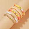 Pulseira Conjunto Simples Amarelo Moda Mais Vendida Transfronteiriça Europeia e Americana com Olhos Smiley Estrela de Cinco Pontas Atacado