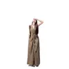 Vestido Longo Elegante de 2026, Estilo Francês, Emagrecedor, com Design Sofisticado, Sem Mangas e com Detalhe Torcido no Peito para Mulheres no Verão