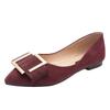Zapatos de tacón bajo de estilo coreano para primavera para mujer, boca poco profunda, talla grande, suela plana, hebilla cuadrada, zapatos de caña baja, zapatos de hada, suela blanda, zapatos tipo rollo de huevo para comercio exterior