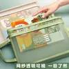 Archivo de clasificación de materias de doble capa, bolsa de nailon transparente extraíble para que los estudiantes lleven libros y la usen para los exámenes