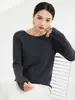 Suéter fino de punto liso básico de cuello redondo para mujer, liso, para usar debajo, ajustado, adelgazante, nuevo de lana para primavera y verano